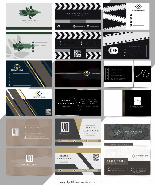 business cards templates colored modern decor