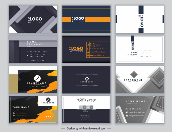 business cards templates modern elegant abstract geometric decor