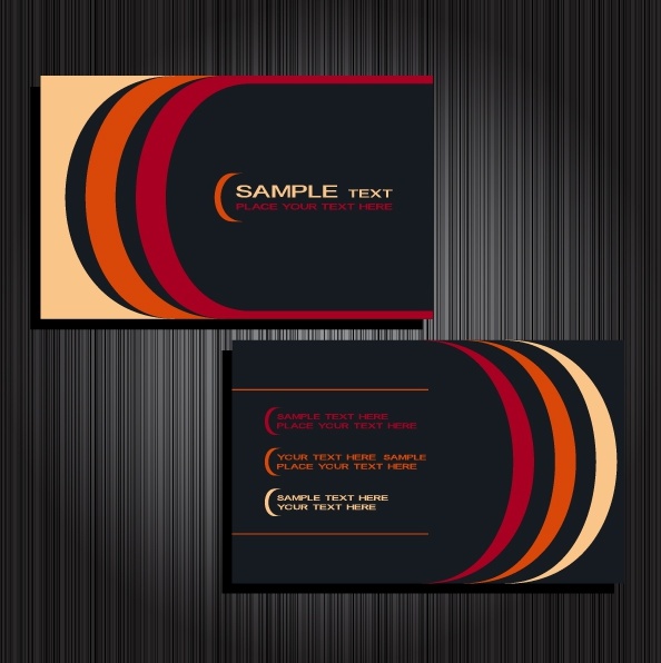 name card templates modern design colorful curves ornament