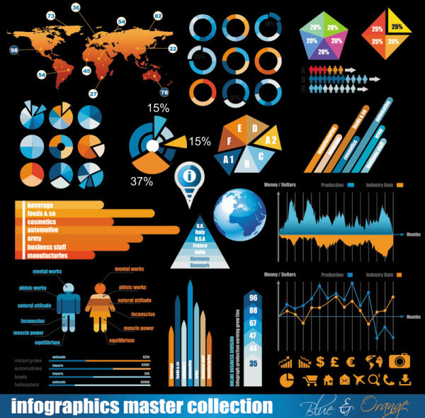 business color data statements vector