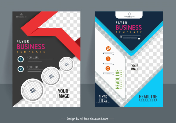 business flyer backgrounds modern colorful design checkered decor