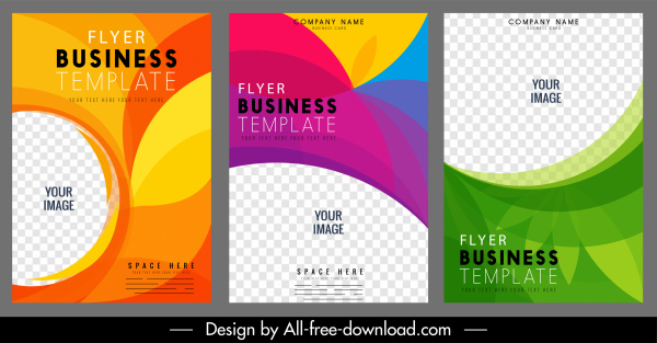 business flyer cover templates colorful modern dynamic decor