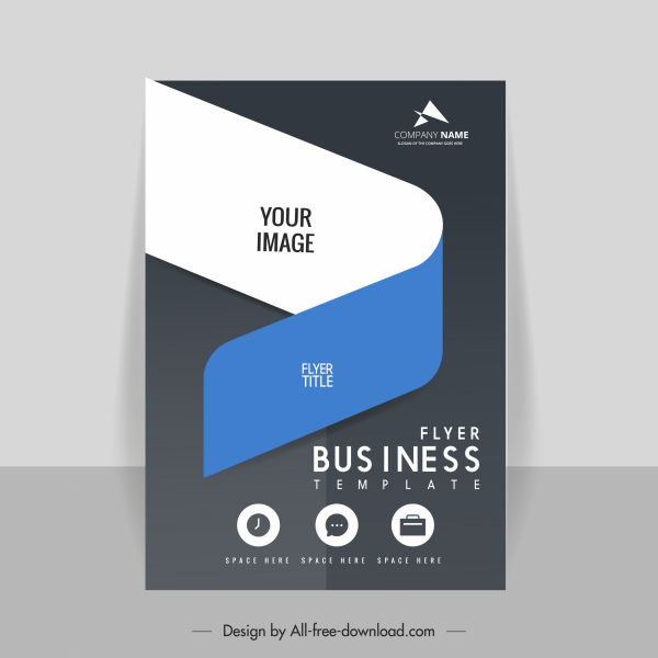business flyer template modern contrast curves decor