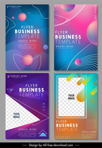 business flyer templates dynamic design colorful modern decor