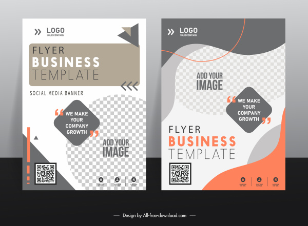 business flyer templates elegant checkered geometric decor