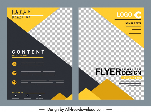 business flyer templates elegant colored checkered decor
