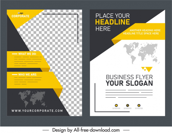 business flyer templates elegant modern 3d decor 