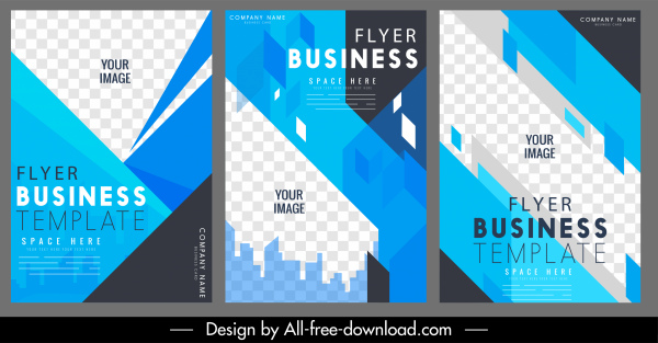 business flyers templates modern abstract checkered geometry decor