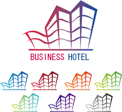 business hotel logos design vector