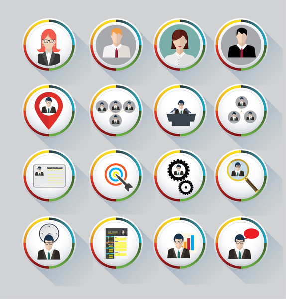 business icons vector with round design 