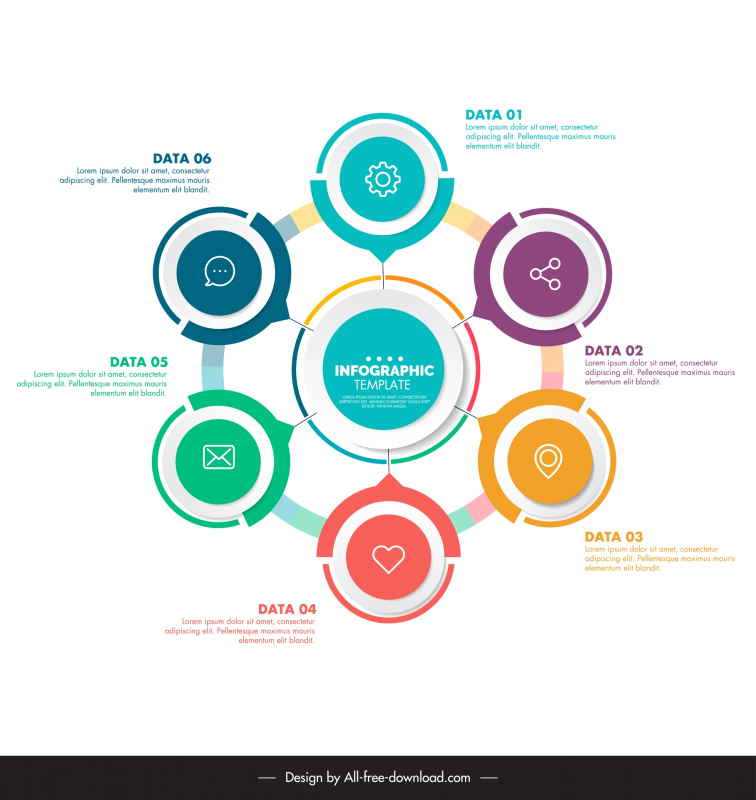 business infographic template colorful circles layout