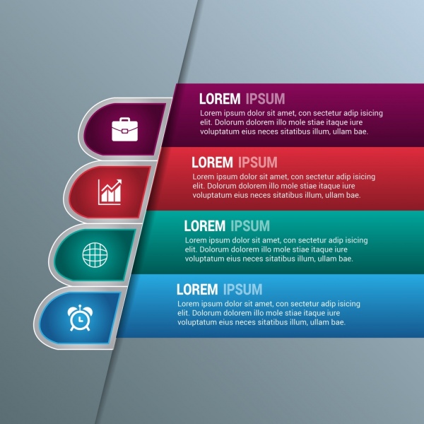 business infographic template modern colored horizontal design