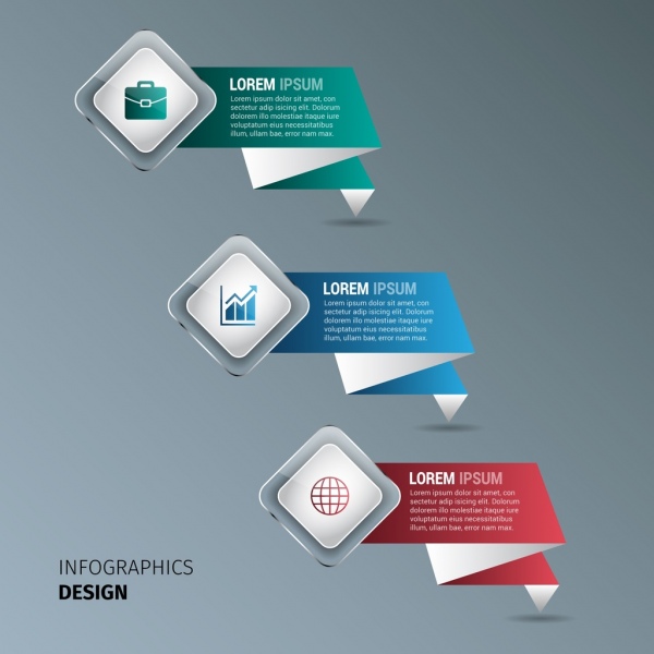 business infographics design element colored origami design