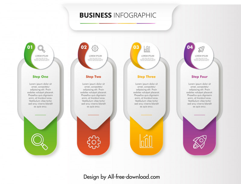  business infographics template modern vertical tab bar