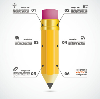 business infographics with pencil vector