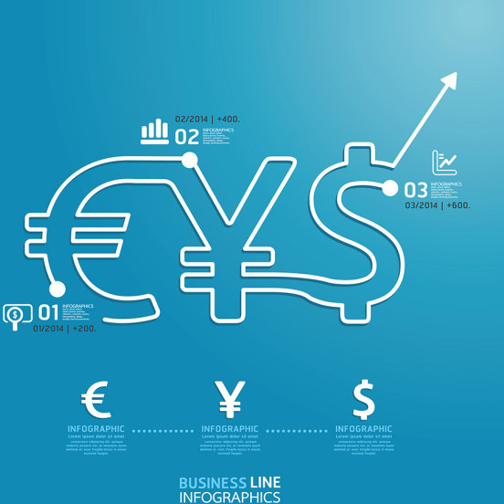 business line financial infographics vector