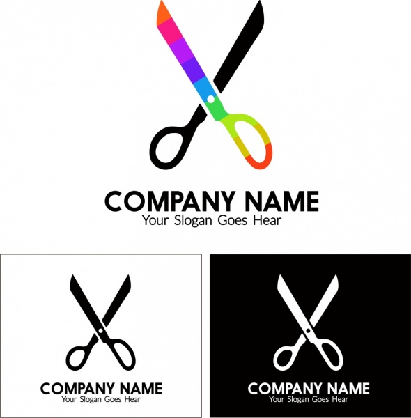 business logo design craft style scissors decoration 