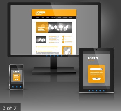 business monitor design vector graphic