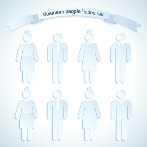 business people white icons
