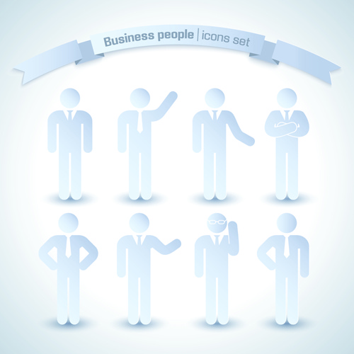 business people white icons
