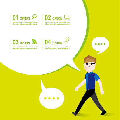 business people with speech bubbles vector set 