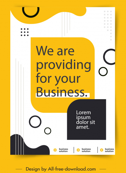 business poster flat classic design text sketch