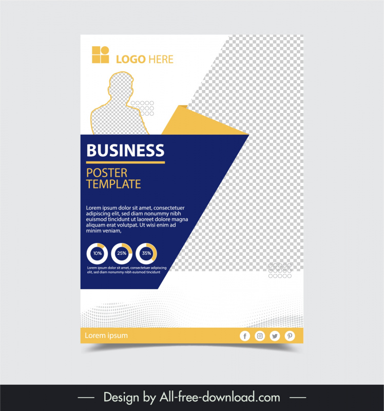 business poster template elegant checkered 