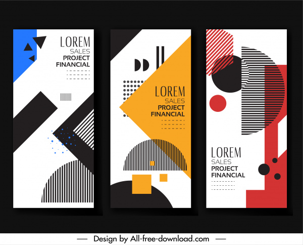 business poster templates abstract geometry decor vertical design