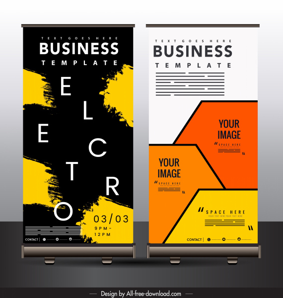 business poster templates grunge flat geometric decor