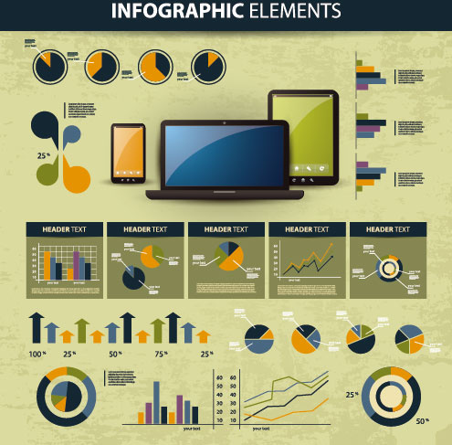 business scheme and infographics elements vector
