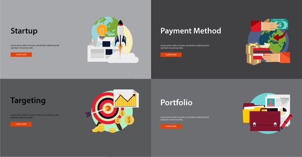 business stages concepts with various styles illustration