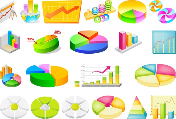 business charts templates colorful 3d design