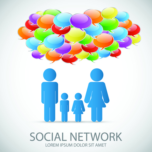business template social network vector design vector