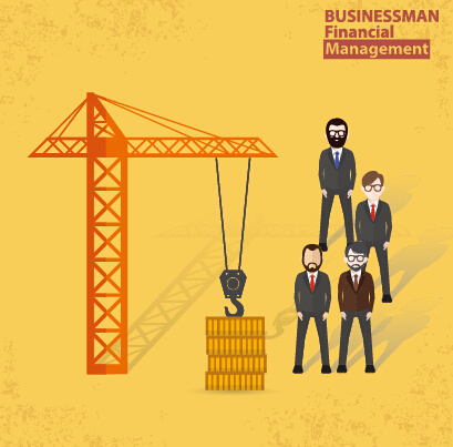 businessmen work concept template vector