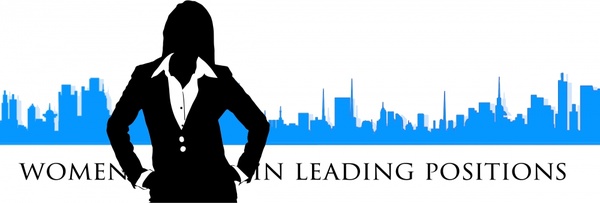 businesswoman silhouette vector illustration with city background