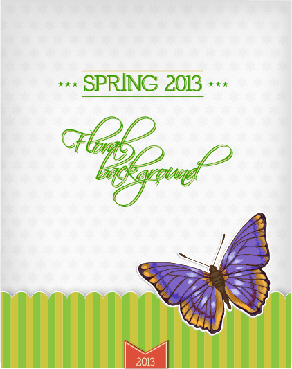 butterflies and spring background vector