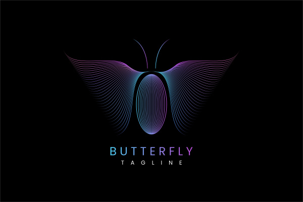butterfly gradient logo design
