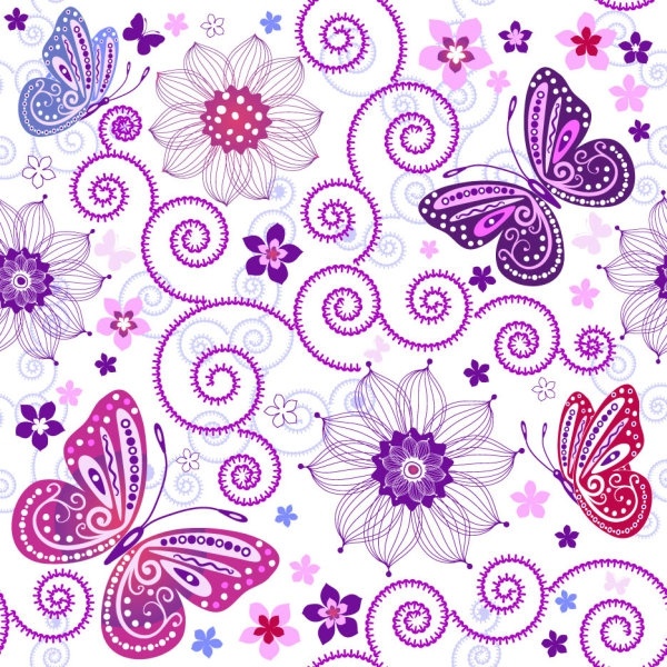 Download Butterfly pattern background 01 vector Free vector in ...