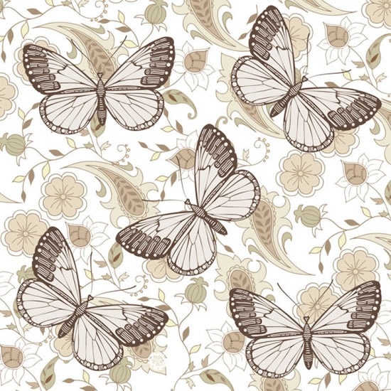 butterflies background template elegant classic floral decor