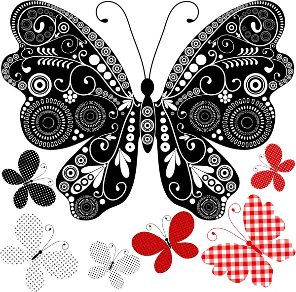 butterflies background elegant flat decor