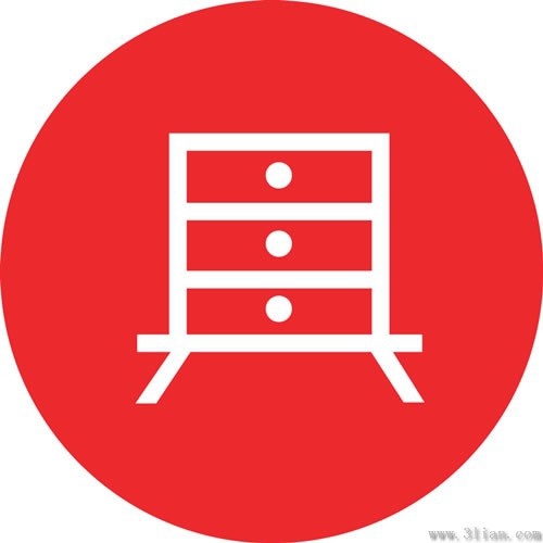 cabinet icon red background vector