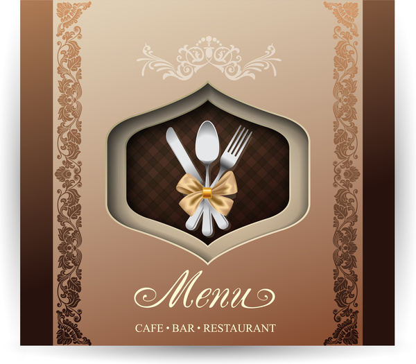 cafe bar restaurant menu with classical border