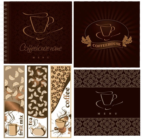 cafe menu cover vector