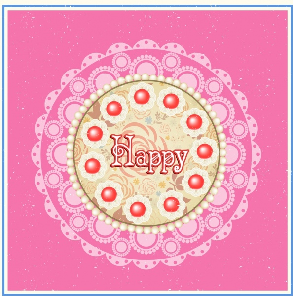 cake background flat circle pink design