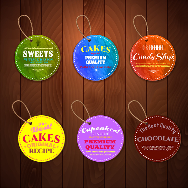 cake product tags label