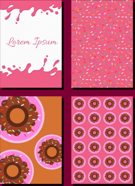 cakes design elements flat icons pink decor
