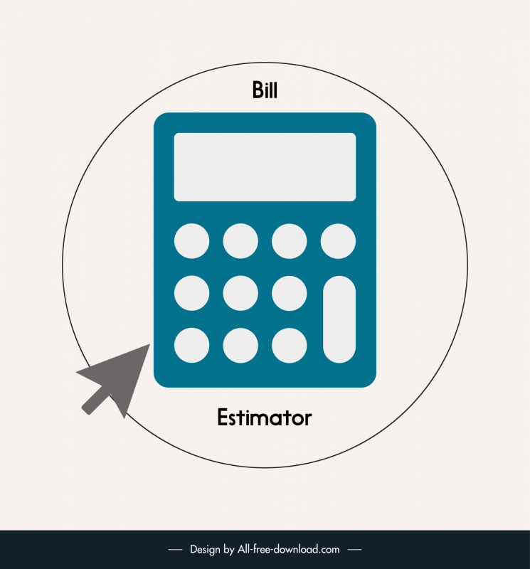 calculator icon flat isolated circle sketch