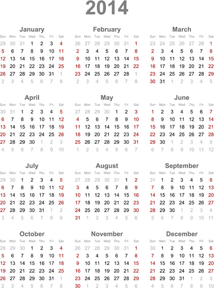 calendar14 modern design vector