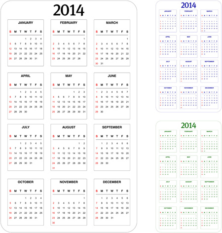 calendar14 modern design vector