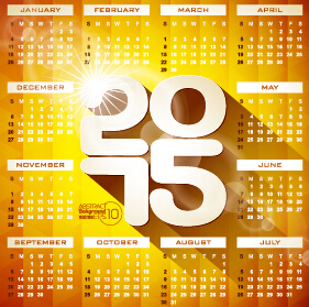 calendar15 yellow style vector